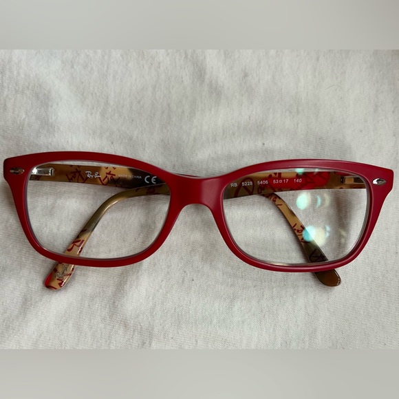 Ray-Ban RB 5228 Matte Red Optics Eyeglasses and Case - Picture 1 of 5